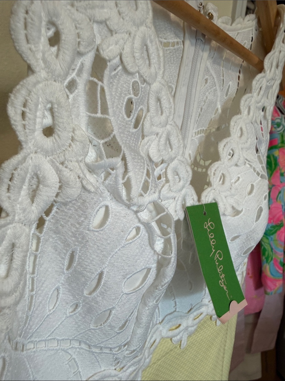 Lilly Pulitzer 🍋White Crochet Top Yellow Dress - Picture 16 of 16